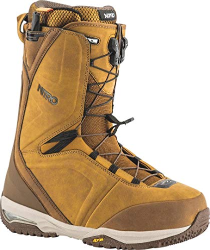 Nitro Snowboards Herren Team TLS '19 Premium Snowboardschuh Snowboardboot mit Schnellschnürsystem Highend Freestyle Freeride Carving Softboot Boots, Two Tone Brown, 33.0 von Nitro