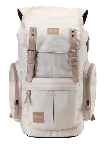 Daypacker Alltagsrucksack im Retro Look mit Gepolstertem Laptopfach, Schulrucksack, Wanderrucksack oder Streetpack, 32 L, Dune von Nitro