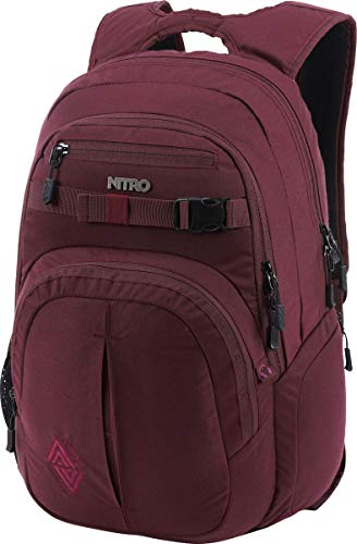 Nitro Chase Rucksack, Schulrucksack mit Organizer, Schoolbag, Daypack mit 17 Zoll Laptopfach, Wine, 35L von Nitro