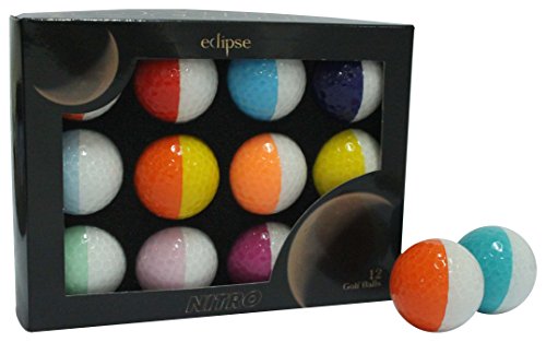 Nitro Eclipse Golfbälle, Weiß/Mehrfarbig, 12 Stück von Nitro