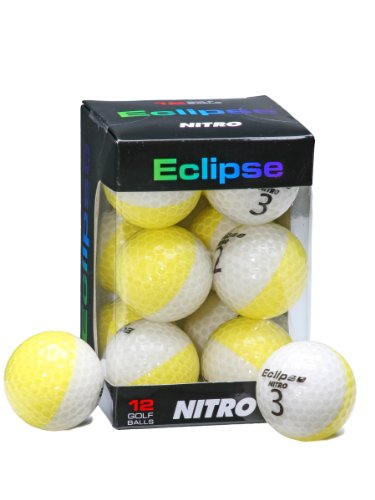 Nitro Golfbälle Eclipse, 12 Stück, Yellow/Wht, 12 Count von Nitro