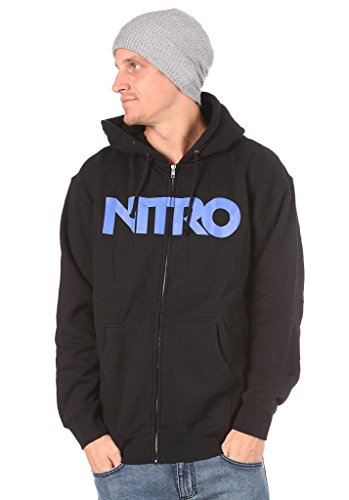 Nitro Herren Zip Kapuzensweatshirt Standard, Black, S von Nitro