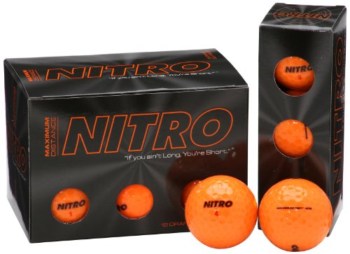 Nitro NMD12OBXC Maximum Distance Golfball, Orange, 12 Stück von Nitro