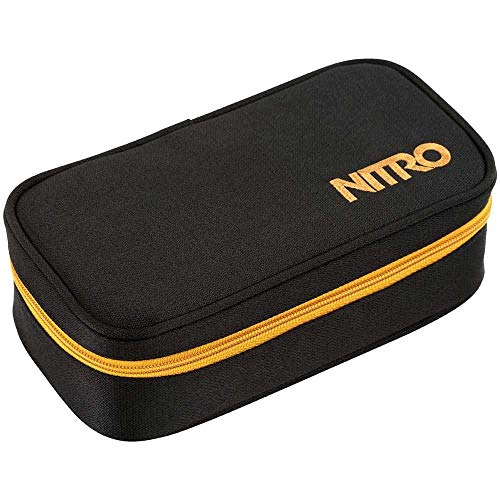 Nitro Pencil Case XL inkl. Geo Dreieick & Stundenplan, Federmäppchen, Schlampermäppchen, Faulenzer Box, Federmappe, Stifte Etui, Golden Black von Nitro