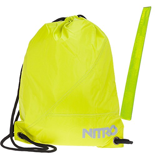 Nitro Sportbeutel Sports Sack 878003 Turnbeutel Schuhbeutel + Reflektorstreifen (Lime (Gelb) 586) von Nitro