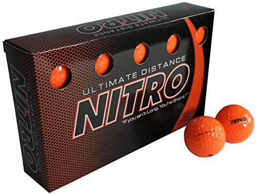 Nitro Ultimate Distance Golfball, 15 Stück, NUD15OBXBL, Orange von Nitro
