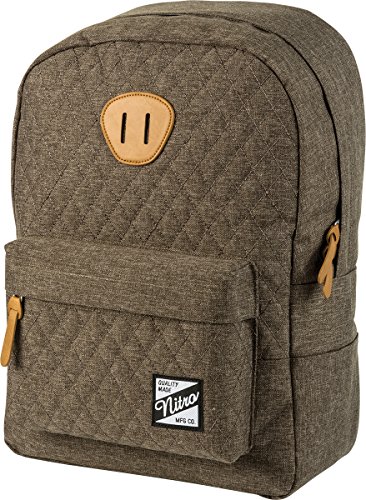 Nitro Urban Classic, Old School Daypack mit gepolstertem Laptopfach, urbaner Streetpack, Alltagsrucksack, Schulrucksack, Schoolbag, Burnt Olive, 20 L von Nitro