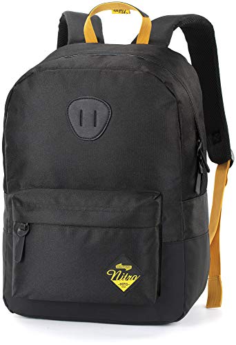 Nitro Urban Classic, Old School Daypack mit gepolstertem Laptopfach, urbaner Streetpack, Alltagsrucksack, Schulrucksack, Schoolbag, Golden Black, 20 L von Nitro