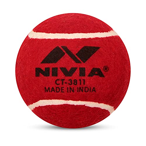 Nivia Schwerer Tennisball, Cricketball, 12 Stück, Rot von Nivia