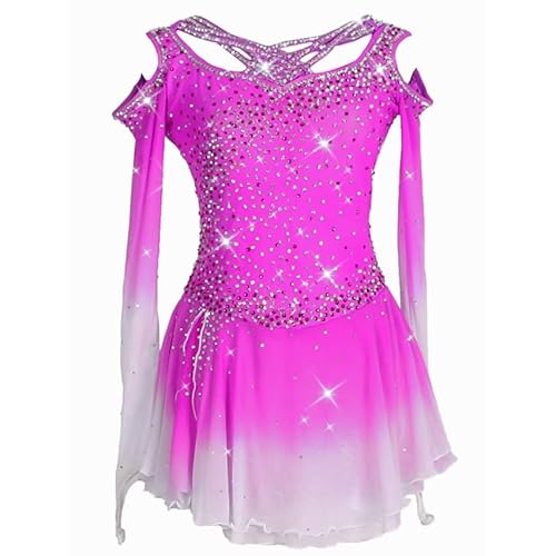 Nnnydjy Künstlerische Figur Skating Kleider Für Frauen Girls' Tanz Eislaufwettbewerb Kostüme Modeverlauf Rhythmischer Gymnastik Lotard Tragen Handgefertigter,A,11_13Years von Nnnydjy