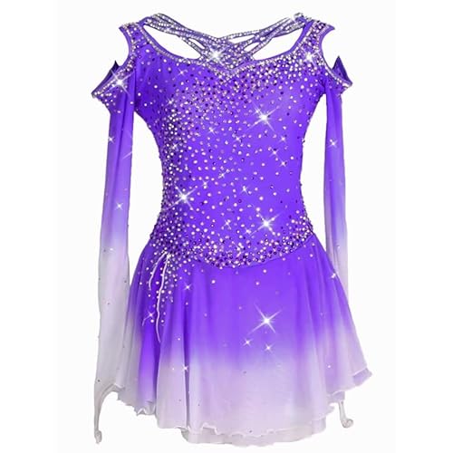 Nnnydjy Künstlerische Figur Skating Kleider Für Frauen Girls' Tanz Eislaufwettbewerb Kostüme Modeverlauf Rhythmischer Gymnastik Lotard Tragen Handgefertigter,C,S von Nnnydjy