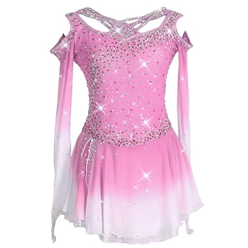 Nnnydjy Künstlerische Figur Skating Kleider Für Frauen Girls' Tanz Eislaufwettbewerb Kostüme Modeverlauf Rhythmischer Gymnastik Lotard Tragen Handgefertigter,E,12_15Years von Nnnydjy
