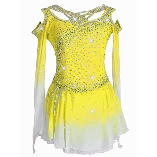 Nnnydjy Künstlerische Figur Skating Kleider Für Frauen Girls' Tanz Eislaufwettbewerb Kostüme Modeverlauf Rhythmischer Gymnastik Lotard Tragen Handgefertigter,G,L von Nnnydjy