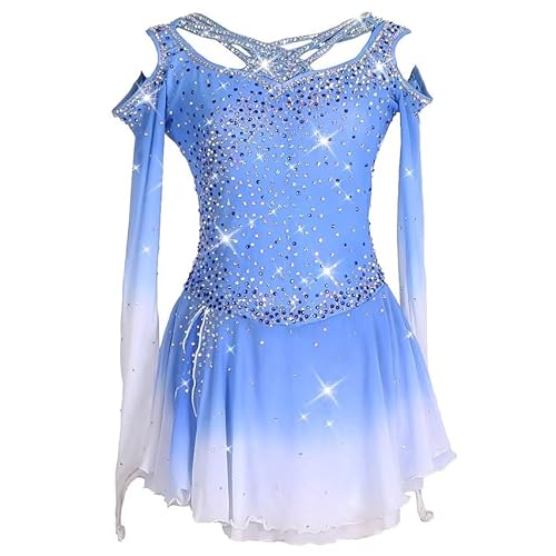 Nnnydjy Künstlerische Figur Skating Kleider Für Frauen Girls' Tanz Eislaufwettbewerb Kostüme Modeverlauf Rhythmischer Gymnastik Lotard Tragen Handgefertigter,H,15_16Years von Nnnydjy
