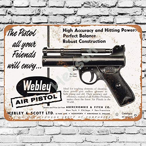 1959 Webley Air Pistols Blechschild Metall Plakat Warnschild Retro Eisenblech Plakette Jahrgang Poster Schlafzimmer Familie Wand Aluminium Kunstdekor von No/Brand
