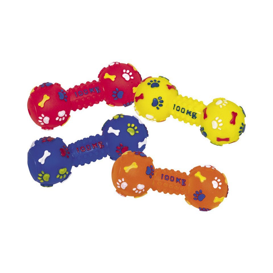 Nobby Spielknochen Hundespielzeug Vinyl Hantel 100 kg mit Squeaker von Nobby