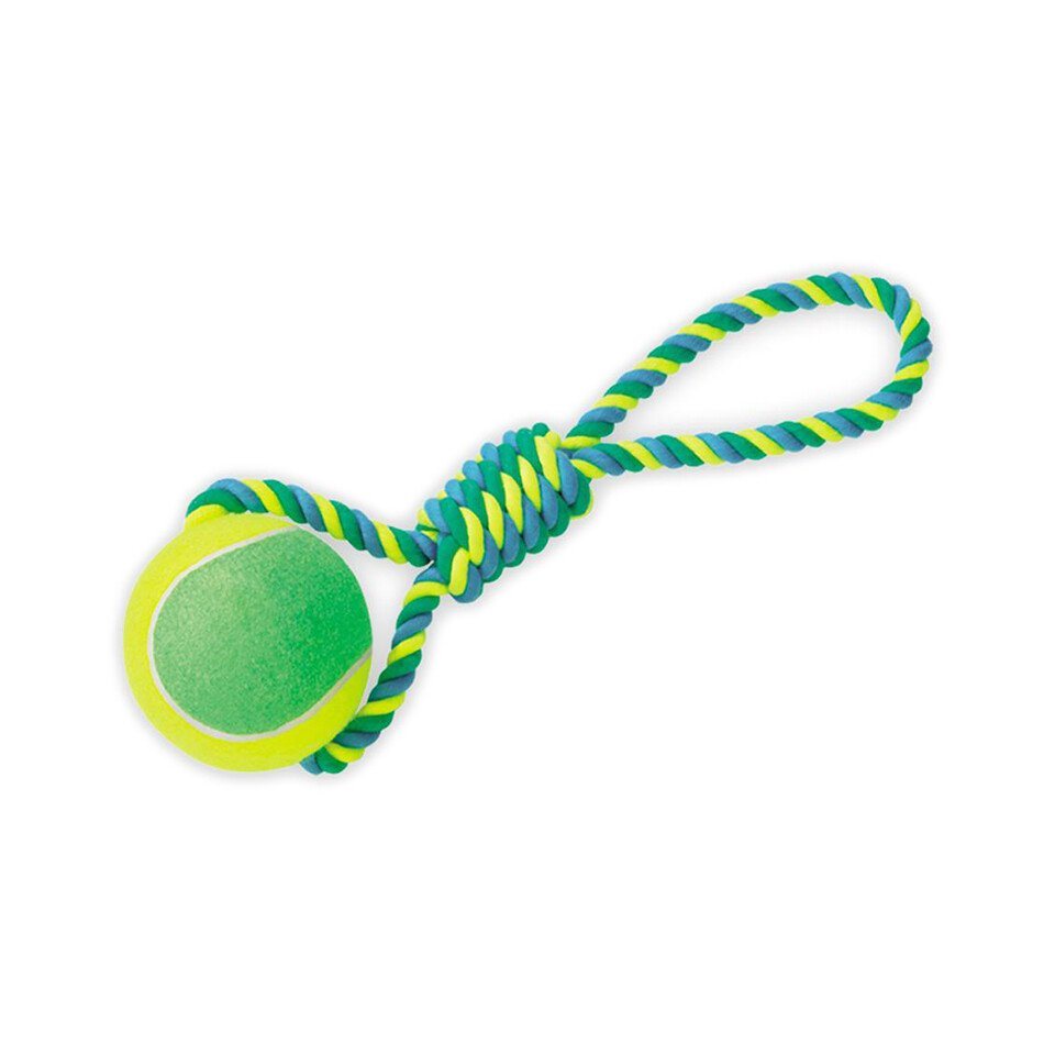Nobby Spielknochen Spielseil mit Tennisball XXL, Maße: 50 cm / Durchmesser Ball: 12 cm von Nobby