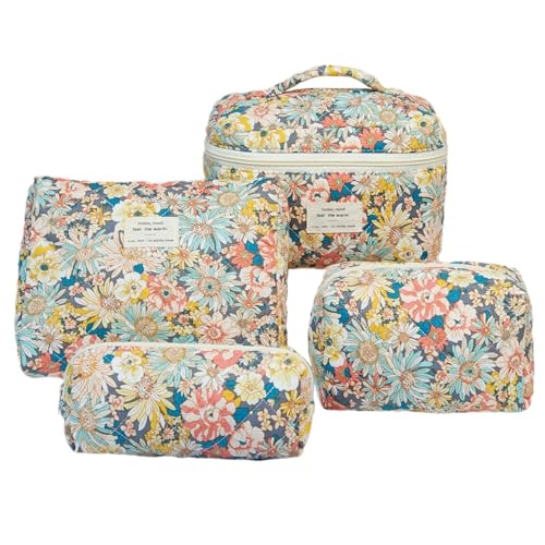 4-Piece Cosmetic Bag Set Make Up Bag Emergency kit Girls School Bag,Kosmetiktasche groß,Aesthetic Stuff Clean Girl Coquette Aesthetic Cosmetic,Cute Beauty von Nocyclonic