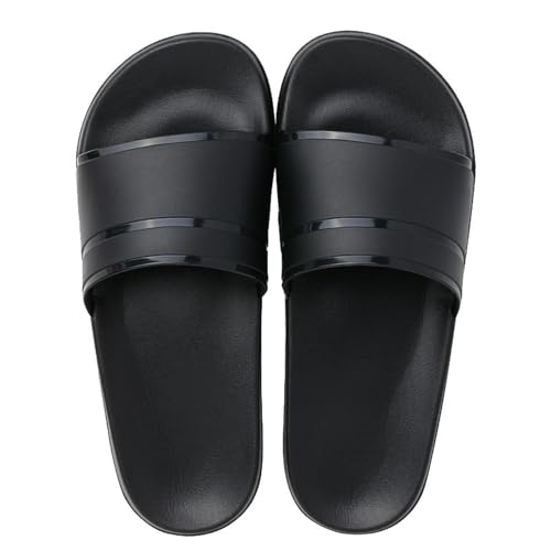 Nogkdyc Hausschuhe Herren Sommer Eva Slipper Herren Sommer Im Freien Im Freien Nach Hause Weiche Badezimmer Badezimmer Bad Non-Slip Large-Size-Hausschuhe Strandschuppen Strandschuhe-Schwarz-46/47 von Nogkdyc