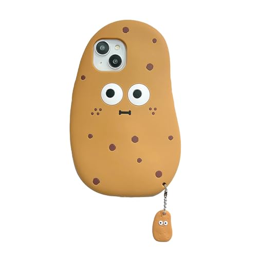 Nogkdyc Kawaii Handyhülle Für iPhone 15 Niedliche Ausdruck Kartoffel-Telefon Hülle Für iPhone 15/14/13/12Promax Kreative Dreidimensionale Silikonabdeckung Vollweiche Schale-12-B von Nogkdyc