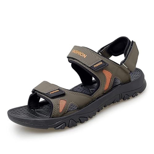 Nogkdyc Sandalen Herren Übergroße Größe 49 Männersandalen Für Fette Füße Und Breite, Nicht rutschfeste, Einzige Lässige, Verstellbare Strandsandalen-C1-48 von Nogkdyc