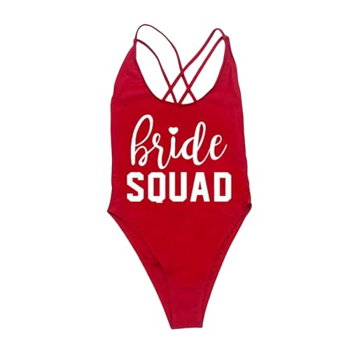 Nogkdyc Team Bride Swimsuit Braut Und Braut Sommerteam Sommer Badezimmer Kostüme Frau Dame Badezimmer Kostüm-Rewh-S von Nogkdyc