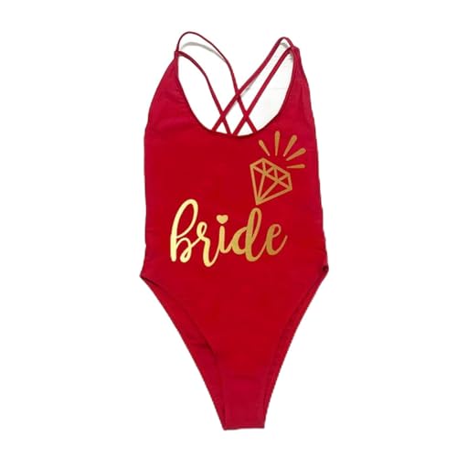 Nogkdyc Team Bride Swimsuit Braut Und Braut Sommerteam Sommer Badezimmer Kostüme Frau Dame Badezimmer Kostüm-Stangenbraut-XXL von Nogkdyc