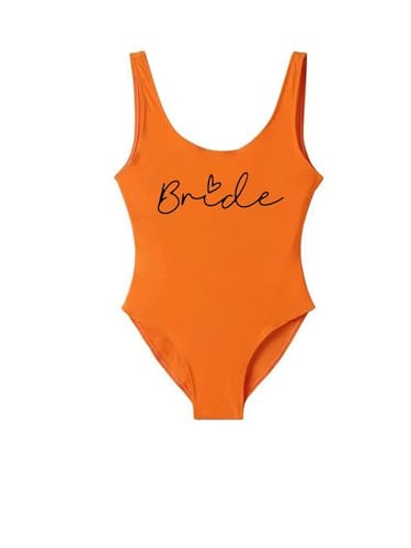 Nogkdyc Team Bride Swimsuit Mit Druck In Englischer Team Braut Kostüme Für Junggesellenparty Und Am Strand Getragen Werden-BRIDE10-L von Nogkdyc
