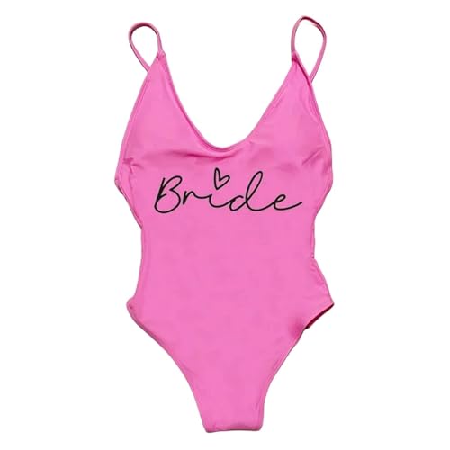 Nogkdyc Team Bride Swimsuit S-3xl Gepolsterte Gruppe Braut Badeanzug Schlinge Braut Weiblich Einteiliger Badeanzug-Braut9-M von Nogkdyc