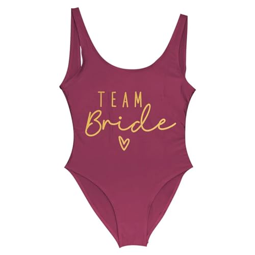 Nogkdyc Team Bride Swimsuit S-3xl Team Braut Einkeiles Badeanzug Squad Women Badelorette Party Badeanzug-Goldwein-3xl von Nogkdyc
