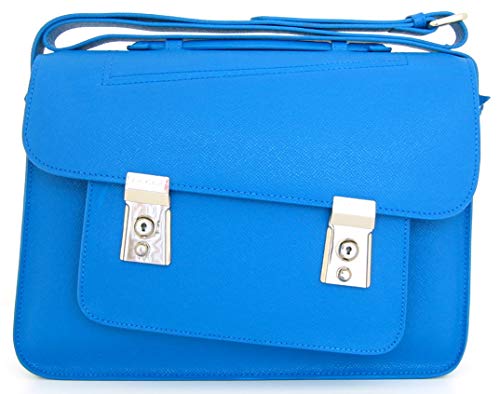 Noomi Ester Bag, Professionelle Tasche aus echtem Leder, Messengertasche, 39 cm, Hellblau, hellblau, 39, Messenger-Tasche von Noomi
