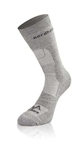 Nordhorn Trekkingsocken Wandersocken mit Silberfaser - Antibakterielle Atmungsaktive Funktionssocken für Herren und Damen (Grau, 38-40) von Nordhorn