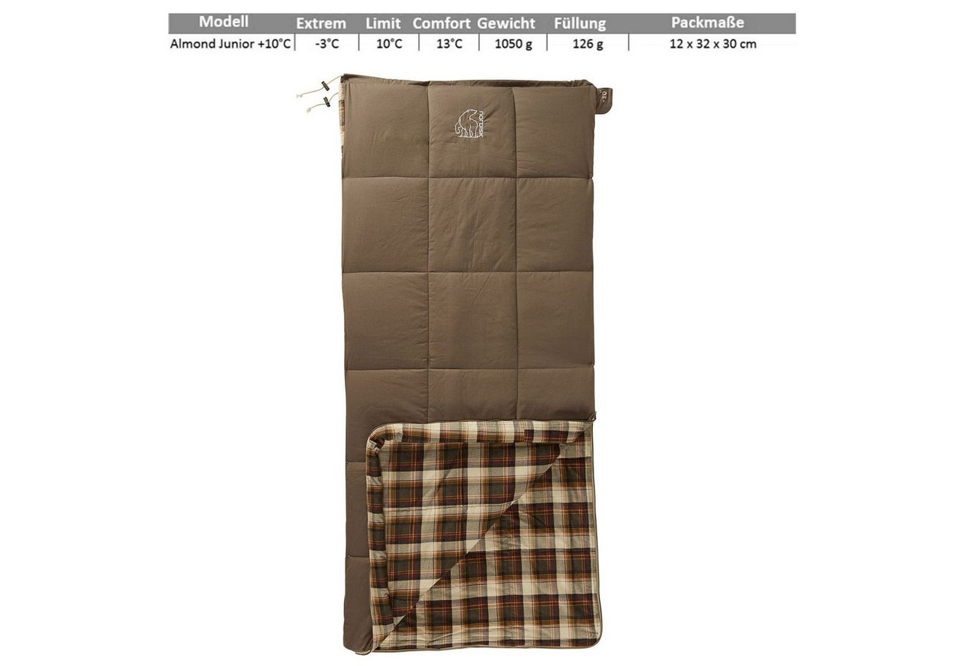 Nordisk Kinderschlafsack Kinder Schlafsack Almond Junior, Kinderschlafsack Decke 100% Baumwolle von Nordisk