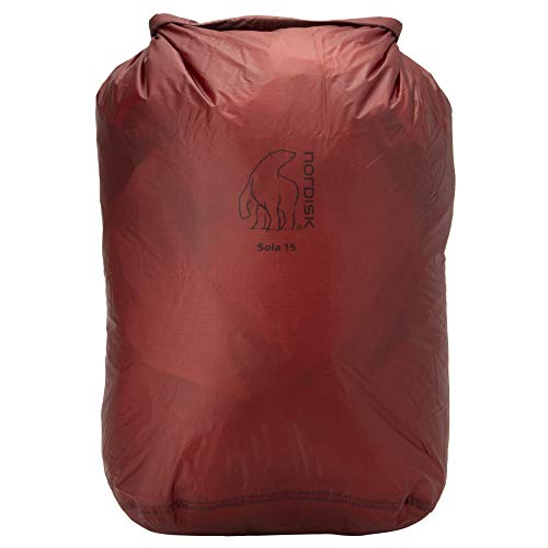 Nordisk Sola 15 Drybag Rot - Ultraleichter wasserdichter Rolltop Packsack, 15l, Größe 15l - Farbe Burnt Red von Nordisk