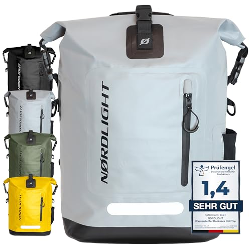 Nordlight Wasserdichter Rucksack Roll Top 25L - Hybrid 25" (Anthrazit) | Dry Bag Rucksack mit 15 Zoll Laptopfach, Außen- und Innentaschen, gepolsterter Tragesystem von Nordlight