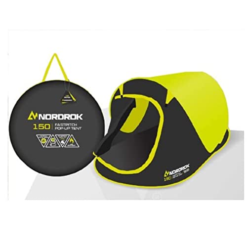 Nordrok 76000 Fast Pitch 150 Zelt, Schwarz & Limettengrün, L2,200 x W1,200 x H950mm von Nordrok