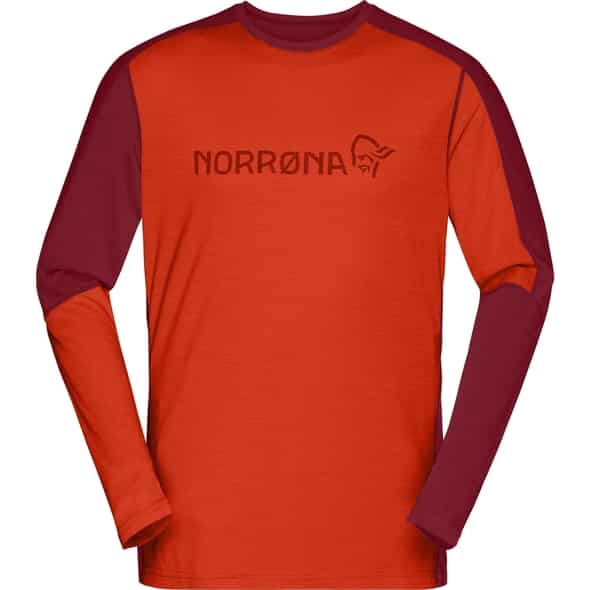 Norröna falketind equaliser merino round Neck M Herren (Orange ) Kletterbekleidung von Norröna