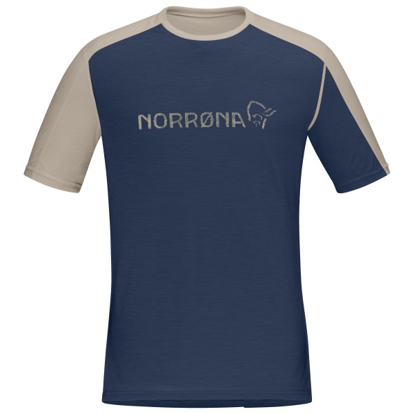 Norrøna - Falketind Equaliser Merino T-Shirt - Merinoshirt Gr L blau von Norrøna