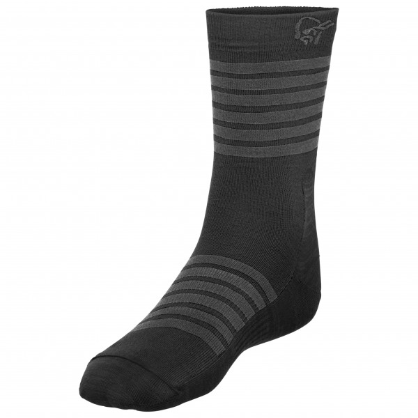 Norrøna - Falketind Light Weight Merino Socks - Multifunktionssocken Gr 43-45 schwarz/grau von Norrøna