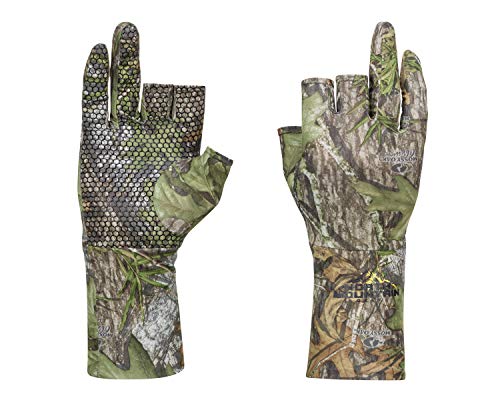 North Mountain Gear Mossy Oak Obsession Stretch Fit fingerlose Jagdhandschuhe – leichtes Camouflage-Handschuhfutter von North Mountain Gear