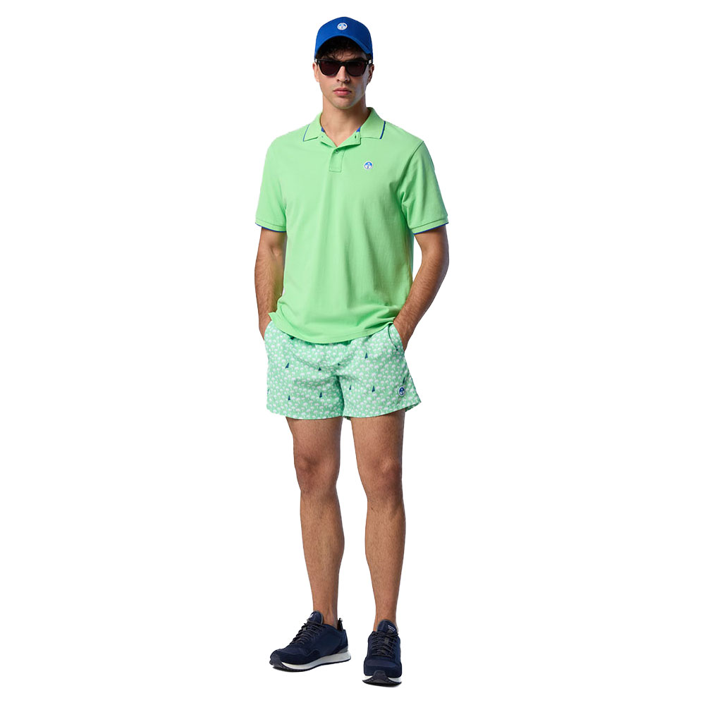 North Sails Striped In Contrast Short Sleeve Polo Grün XL Mann von North Sails