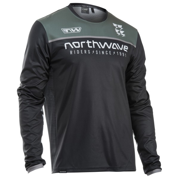 Northwave - Edge 2 Jersey Long Sleeve - Radtrikot Gr L grau/schwarz von Northwave