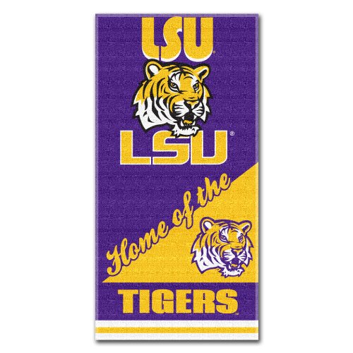 Northwest LSU Tigers Home Strandtuch, 71 x 147 cm, Violett, Baumwolle, 100 % Baumwolle, 30" x 60", Rechteckig, NCAA, Football, Fightin Tigers von Northwest