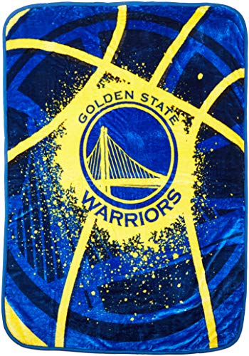 Northwest NBA Golden State Warriors Unisex-Erwachsene Raschel Überwurfdecke, 152,4 x 203,2 cm, Shadow Play von Northwest