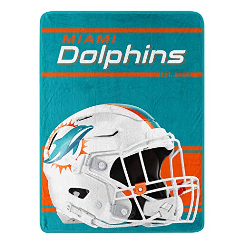 Northwest NFL Miami Delphins 46 x 60 Micro Raschel Run Design Rolldecke, Teamfarben, Einheitsgröße (1NFL059050010RET) von Northwest