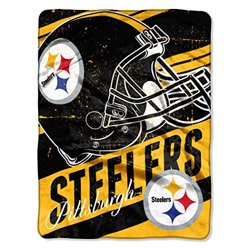 Northwest NFL Pittsburgh Steelers Unisex-Erwachsene Micro Raschel Überwurfdecke, 116,8 x 152,4 cm, tief schräg von Northwest