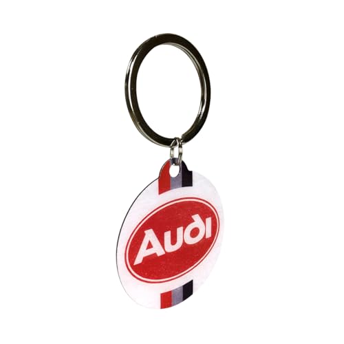Nostalgic-Art Retro Schlüsselanhänger, Ø 4 cm, Audi – Logo – Geschenk-Idee für Audi-Zubehör Fans, aus Metall, Vintage Design von Nostalgic-Art