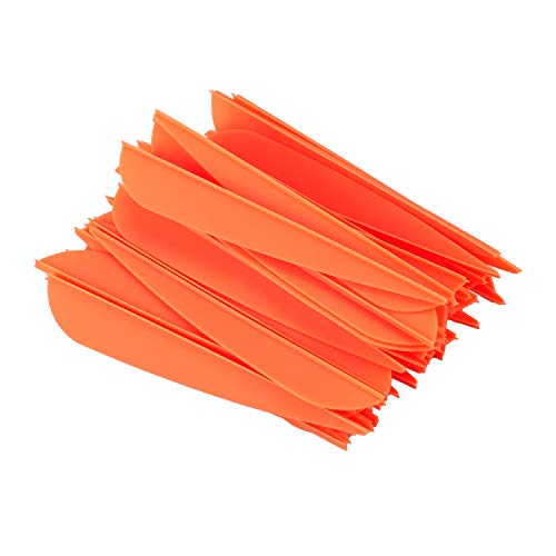 Ntcpefy Pfeile Vanes 4 Kunststoff Befiederung Fuer DIY Bogenschiessen Pfeile 50 Pack (Orange) von Ntcpefy