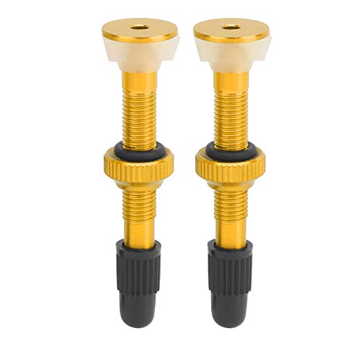 Nunafey Presta Valve Stem, Fahrradzubehör Tubeless Valve Stem Fahrrad Tubeless Valve für Presta Valve Extender Zubehör für Mountainbike(Golden) von Nunafey