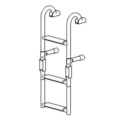 Badeleiter 1 plus 2 Stufen Bootsleiter klappbar Edelstahl 180° 250x645mm von Nuova Rade